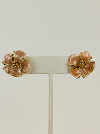 Vintage Enameled Flower Earrings