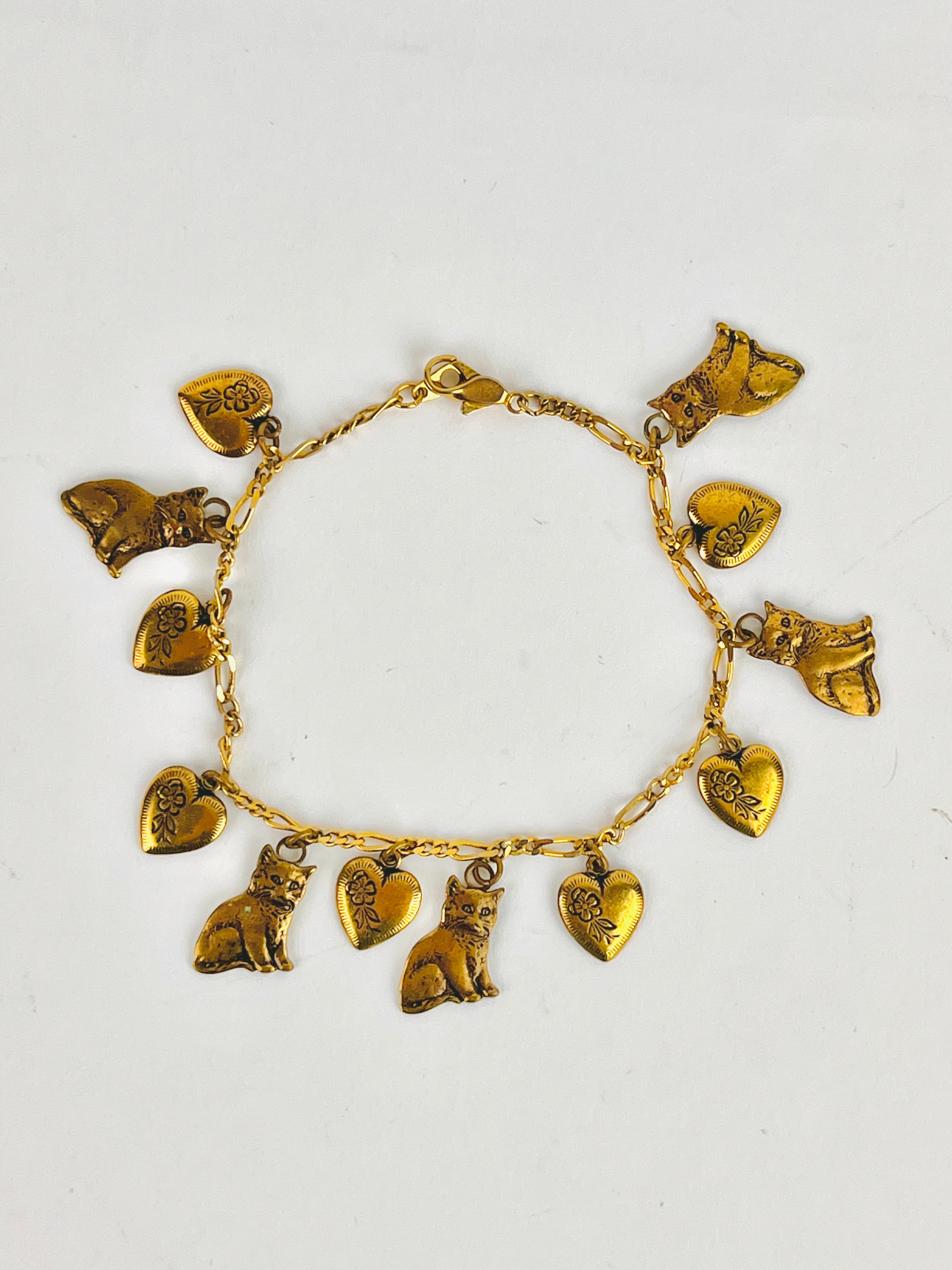 Cat charm bracelet sale