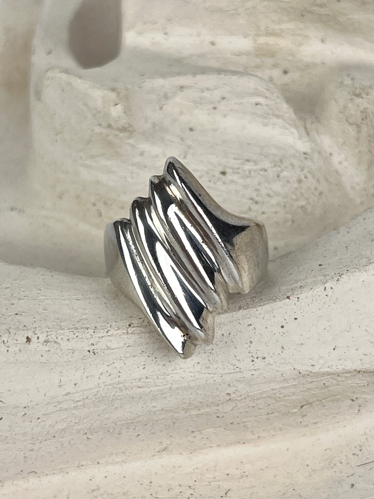 Modernist Sterling Wave Ring