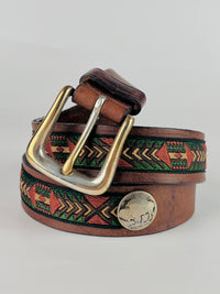 Vintage Brown Leather Brighton Belt
