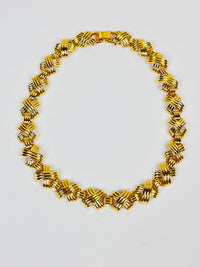 Vintage Gold Tone X Necklace