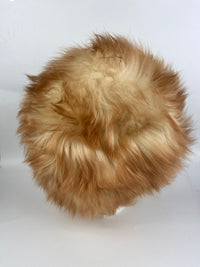 Vintage 70s Tan & White Shearling Hat