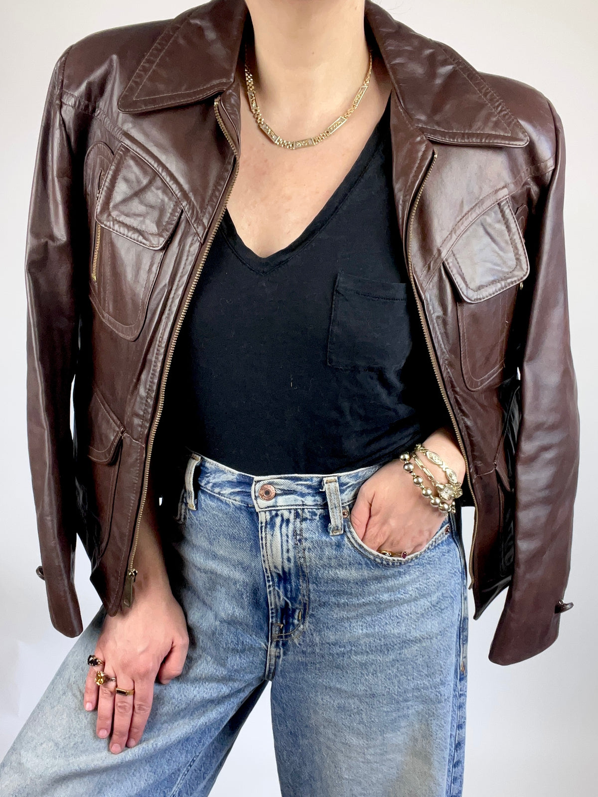 1970s Vintage Brown Leather Jacket