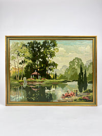 Vintage Paint by Numbers - Swans in the Park