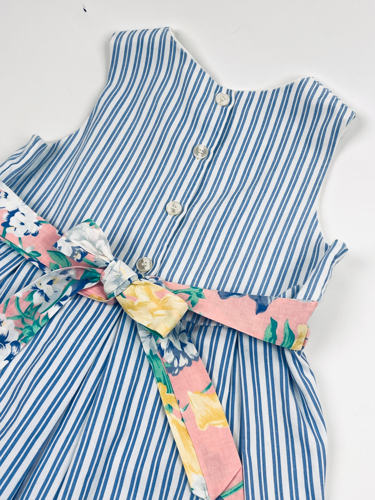 Vintage 1980s Striped & Floral Girls Dress