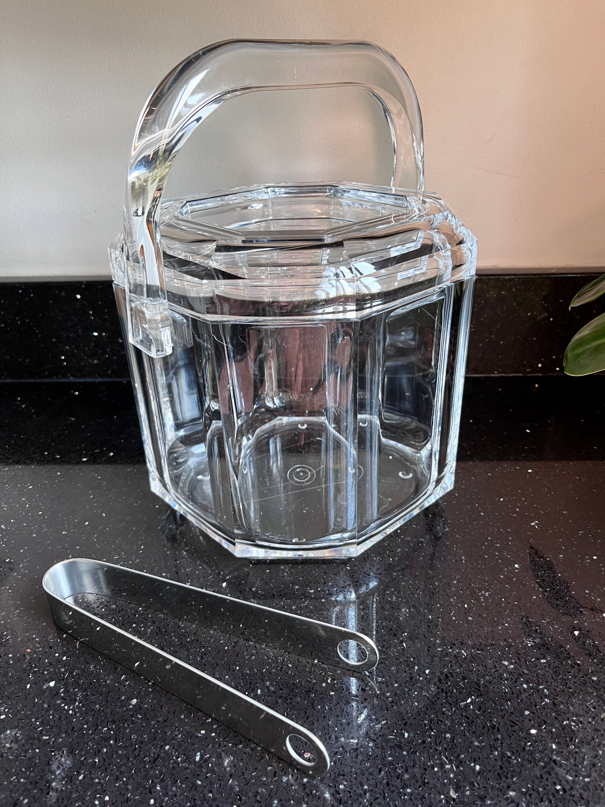 Vintage Lucite Lidded Ice Bucket by Grainware