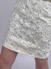 Vintage White Lace & Faux Pearl Top & Skirt Set