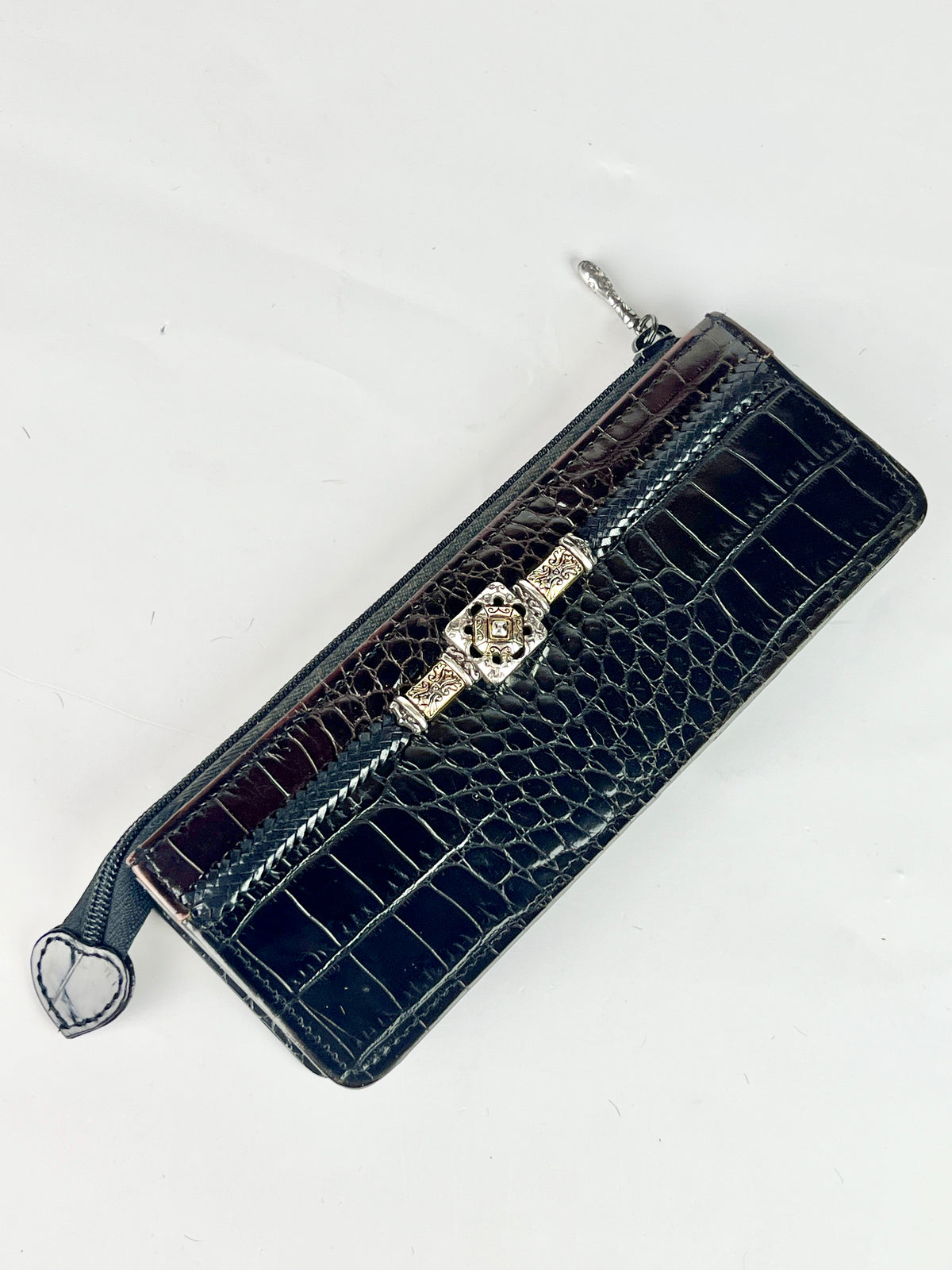 Vintage Croc-Embossed Pouch by Brighton