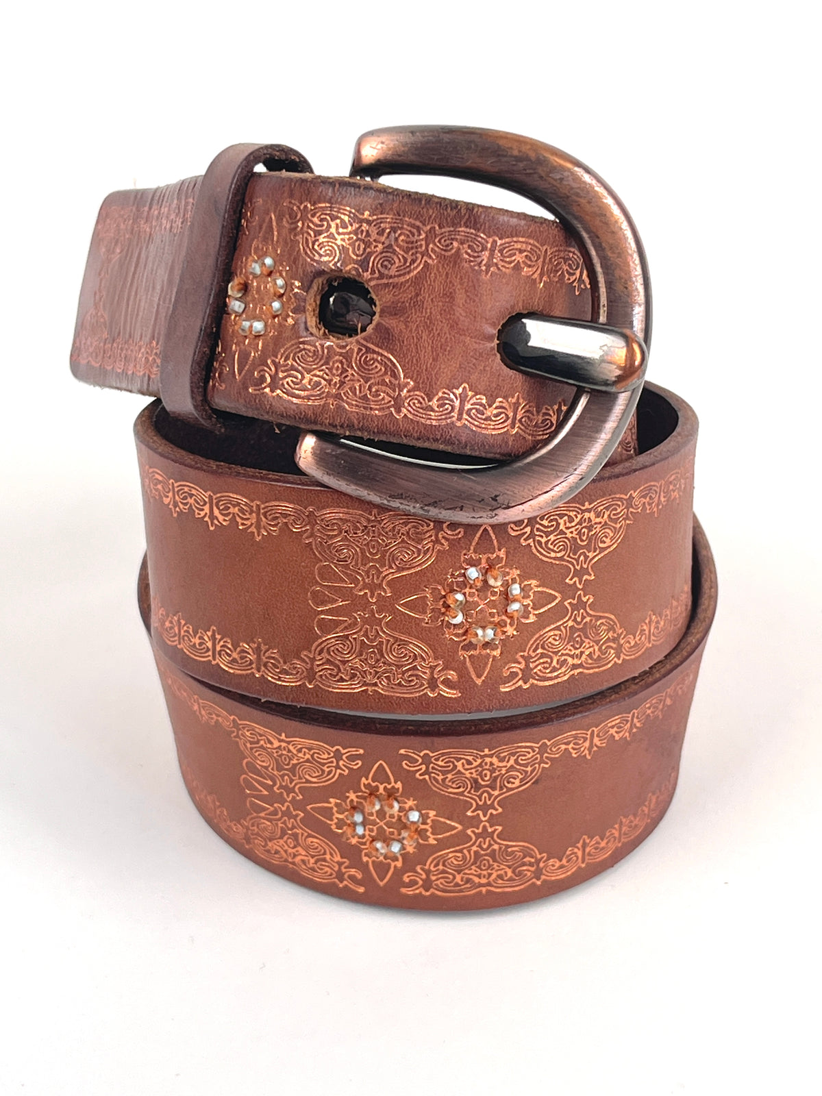 Vintage Brown Leather Linea Pelle Belt