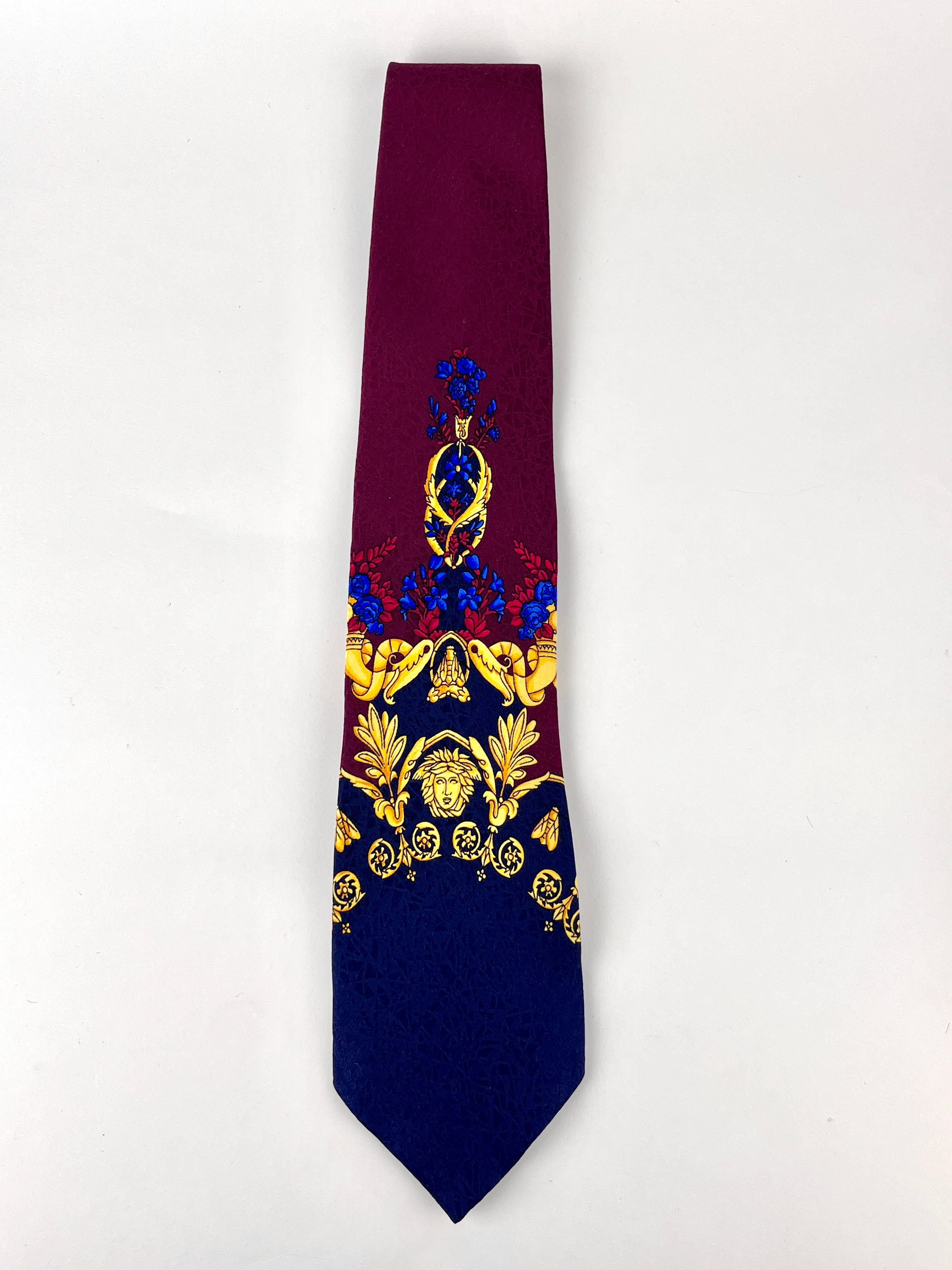 Vintage 90s Gianni Versace 2024 Medusa Tie Barococo Rococo Micro Print Tribute