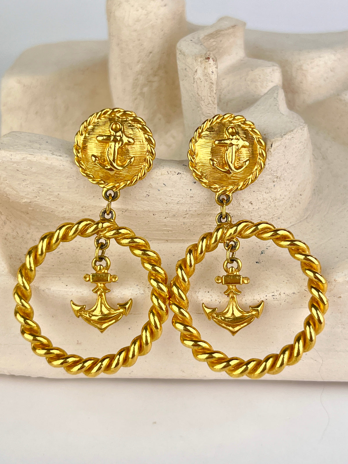 Vintage Nautical Anchor Earrings