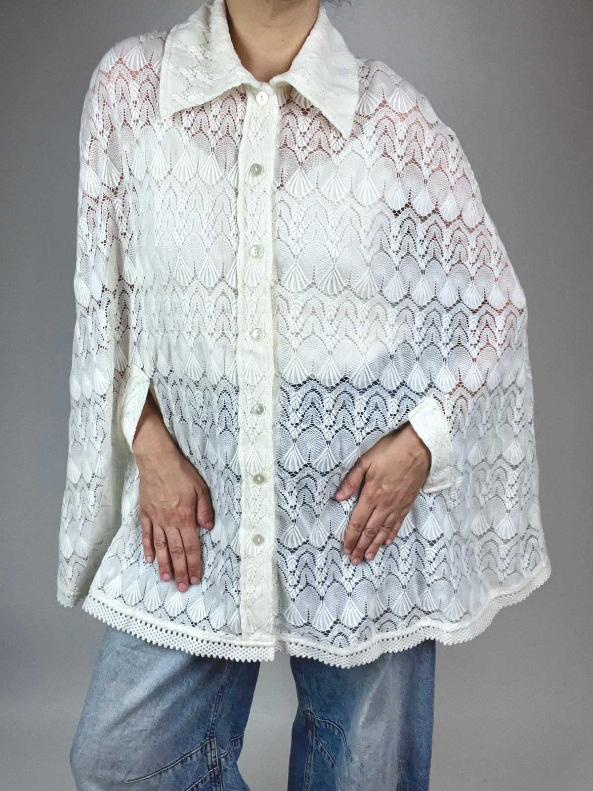 Vintage White Lace Cape