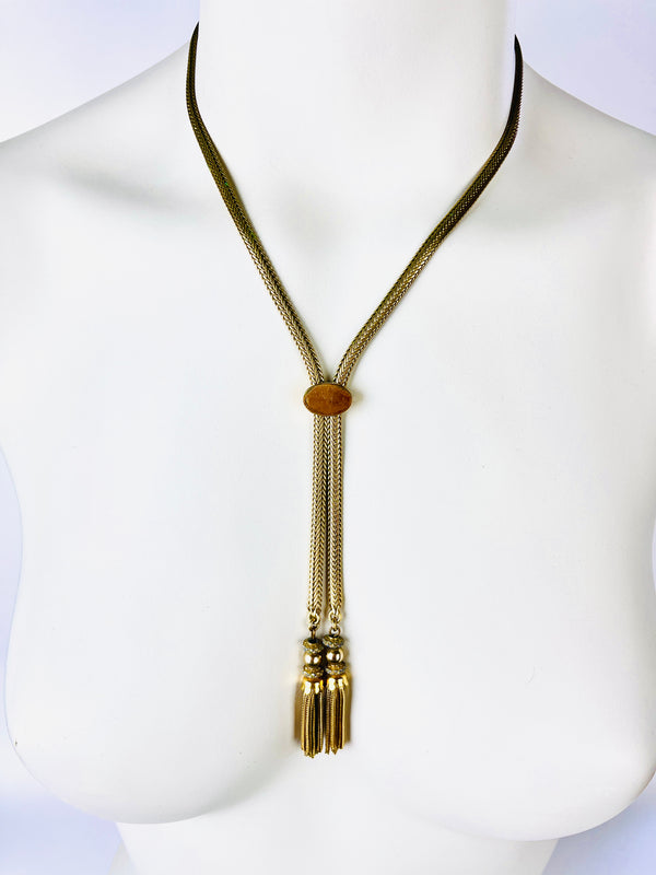 Vintage Adjustable Tassel Chain Necklace by Monet