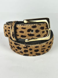 Vintage Calf Hair Leopard Print Belt