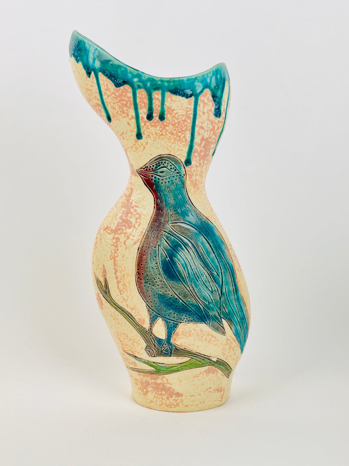 Vintage Double-Sided Cat/Bird Vase