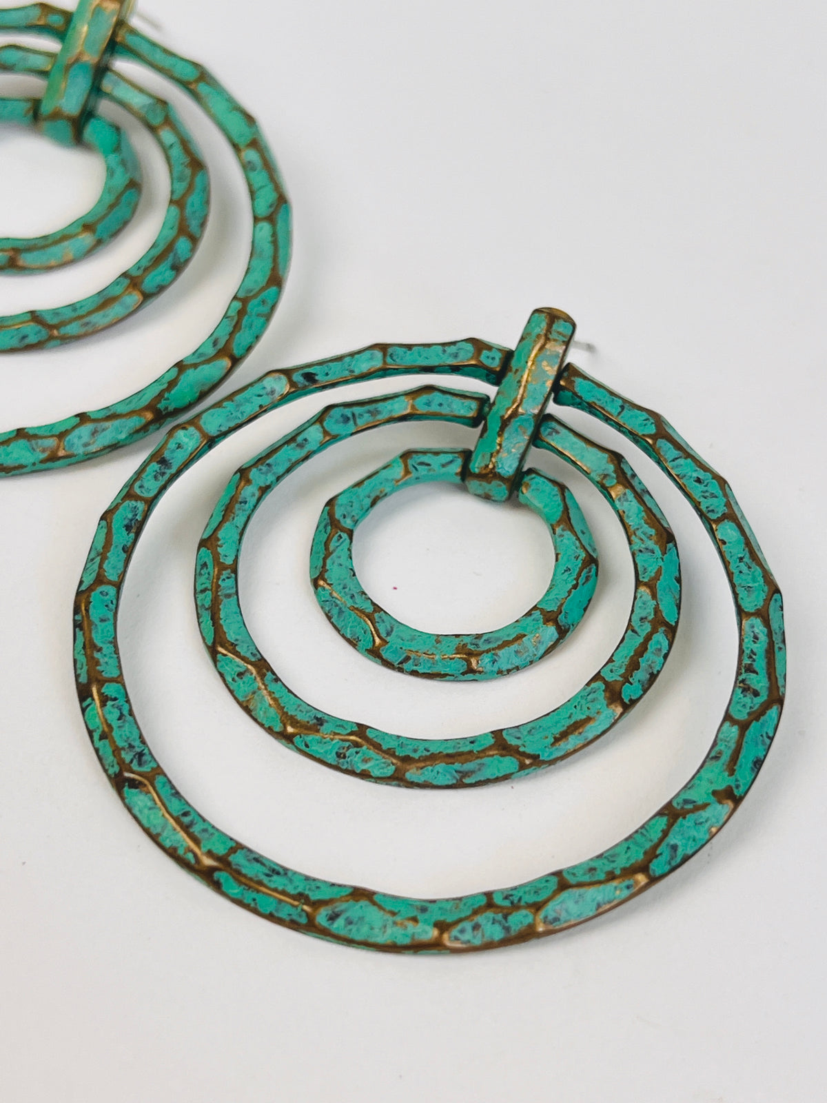 Vintage Verdigris Hoop Earrings