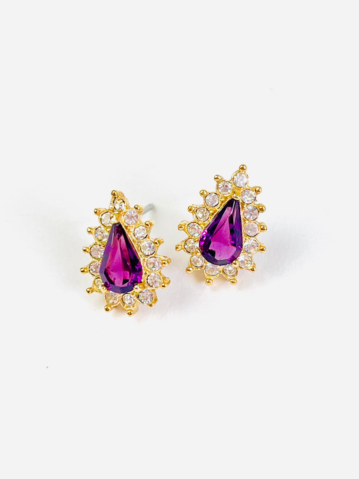 Vintage Faux Amethyst Earrings