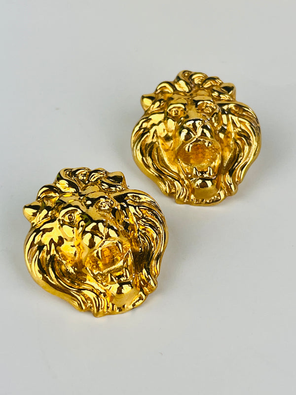 Vintage Lion Head Earrings
