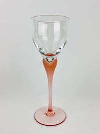 Vintage Pink-Stemmed Wine Glasses - 4pc