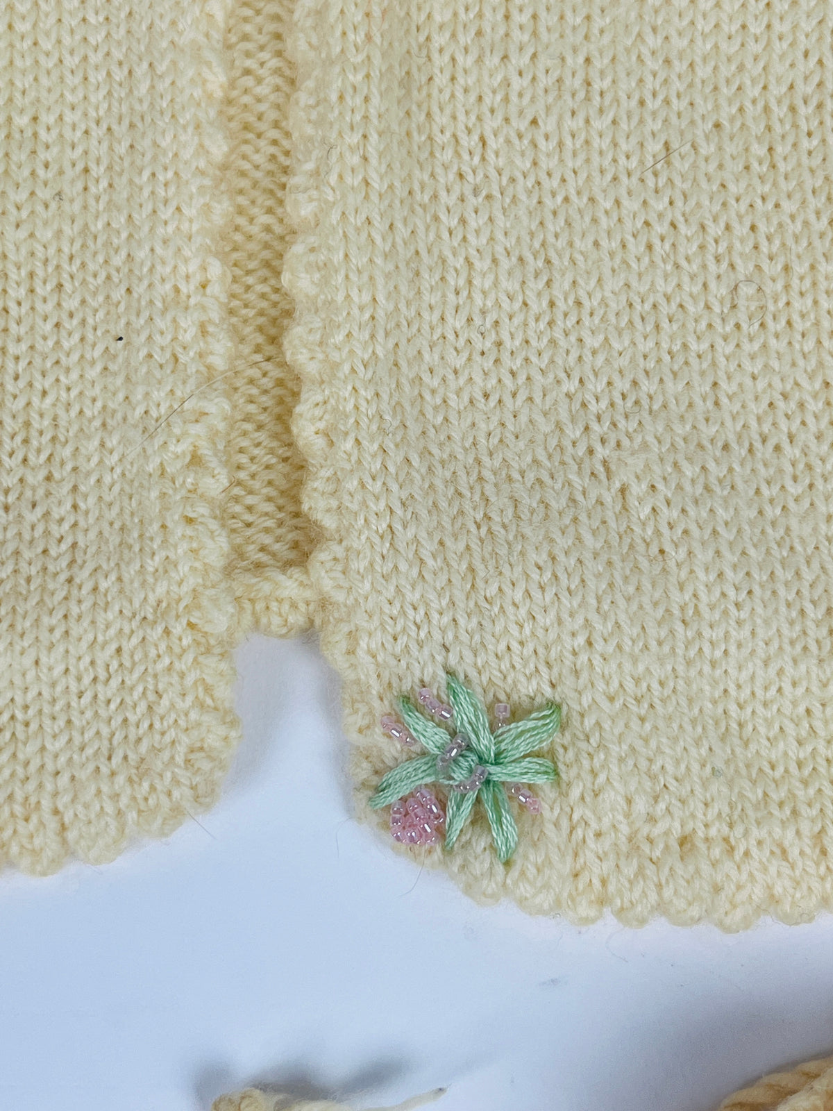 Vintage Baby Wool Cardigan, Hat, & Booties Set