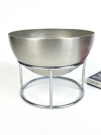 Vintage Modernist Hugh Acton Spun Aluminum Planter on Chrome Stand