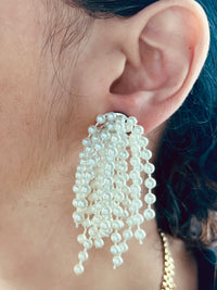 Vintage Faux Pearl Fringe Earrings