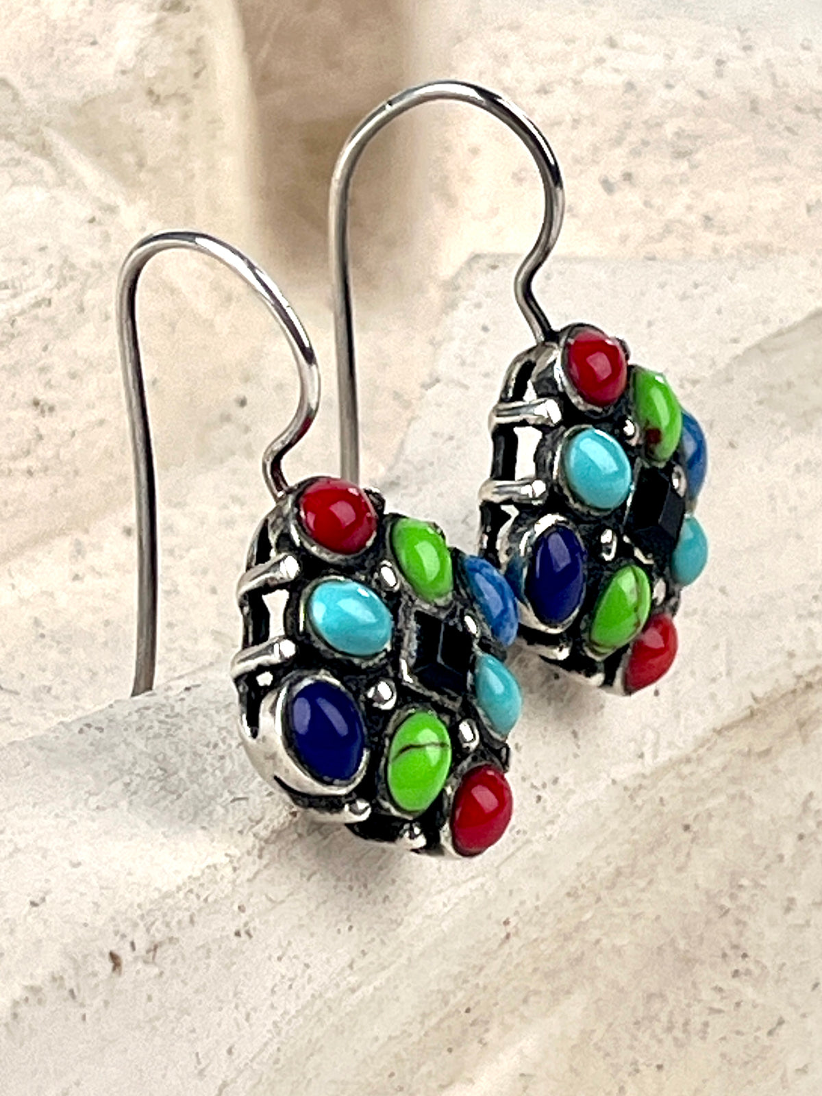Vintage Sterling and Stone Earrings