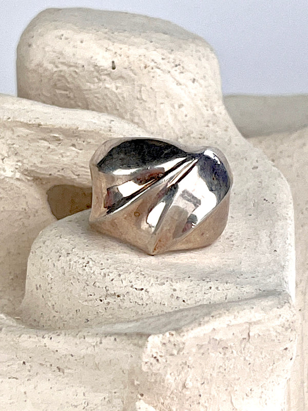 Vintage Modernist Sterling Dome Ring