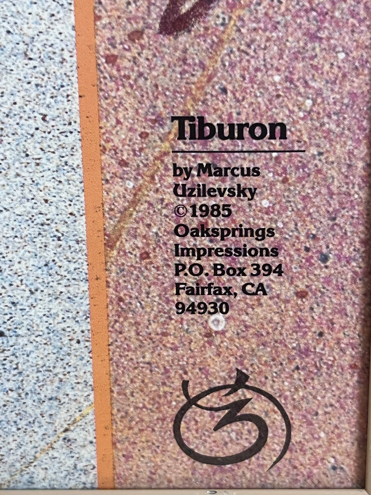 “Tiburon” Framed Postmodern Abstract Print by Marcus Uzilevsky, 1985