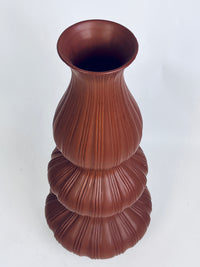 Vintage Ribbed Ceramic Vessel