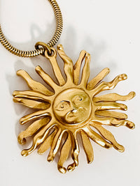 Vintage 90s Double-Sided Sun Face Necklace