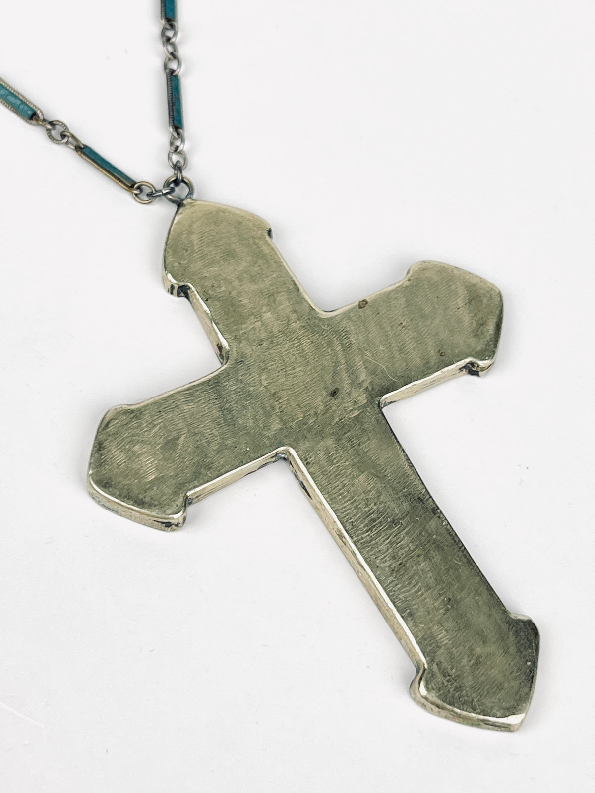 Vintage 1970s Turquoise Cross Necklace