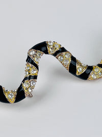 Vintage Rhinestone Snake Brooch