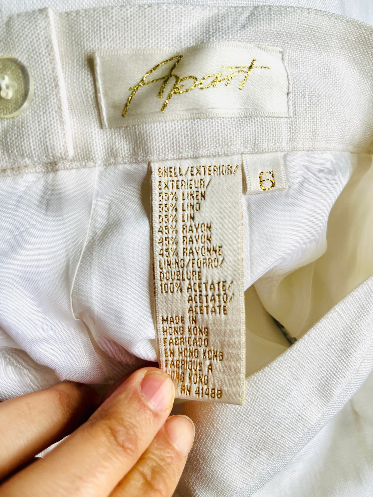 Vintage 90s White Linen Blazer & Skirt Set by Apart