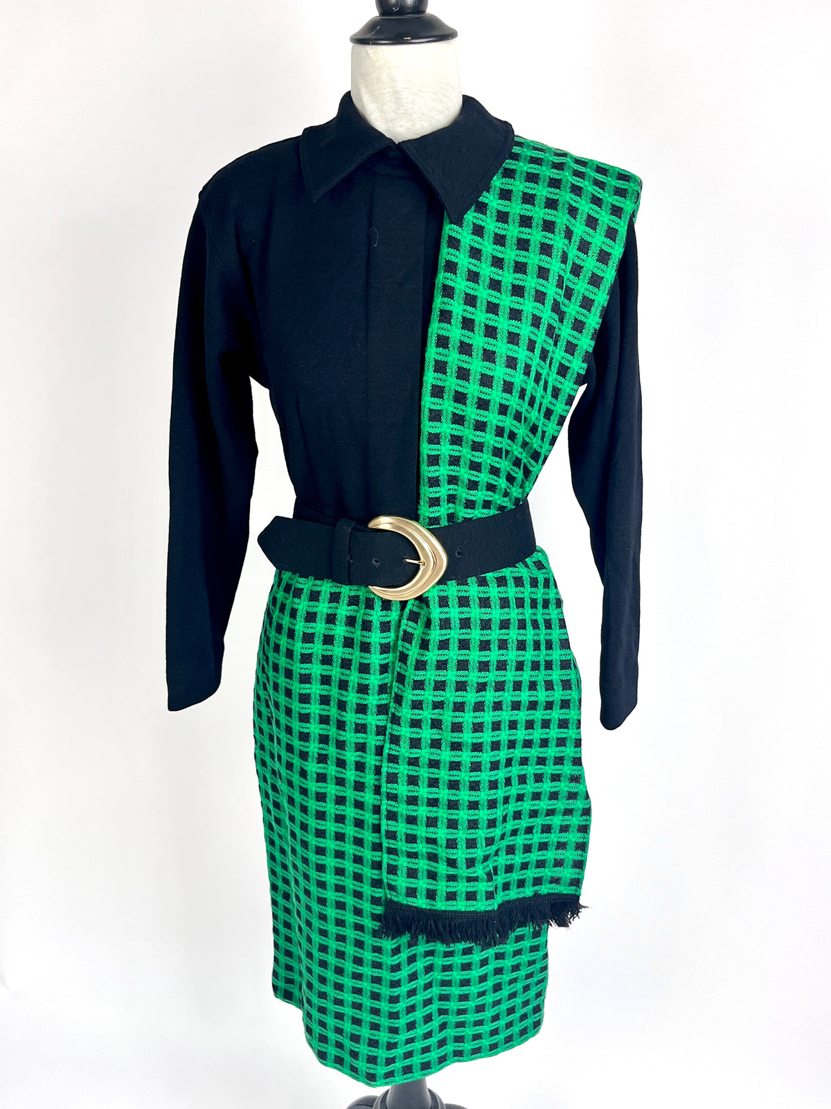 Vintage Wool Dress & Scarf