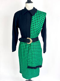 Vintage Wool Dress & Scarf