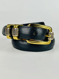 Vintage Black Leather Brighton Belt