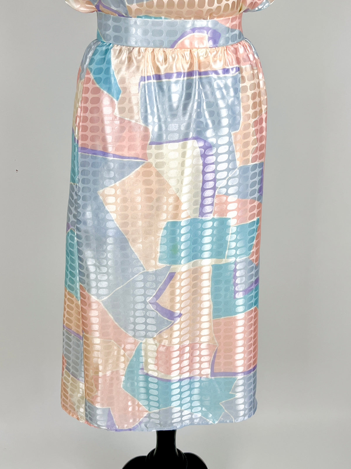 Vintage Pastel Satin 2-Piece Set
