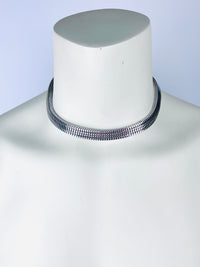 Vintage Silver Tone Metal Mesh Necklace