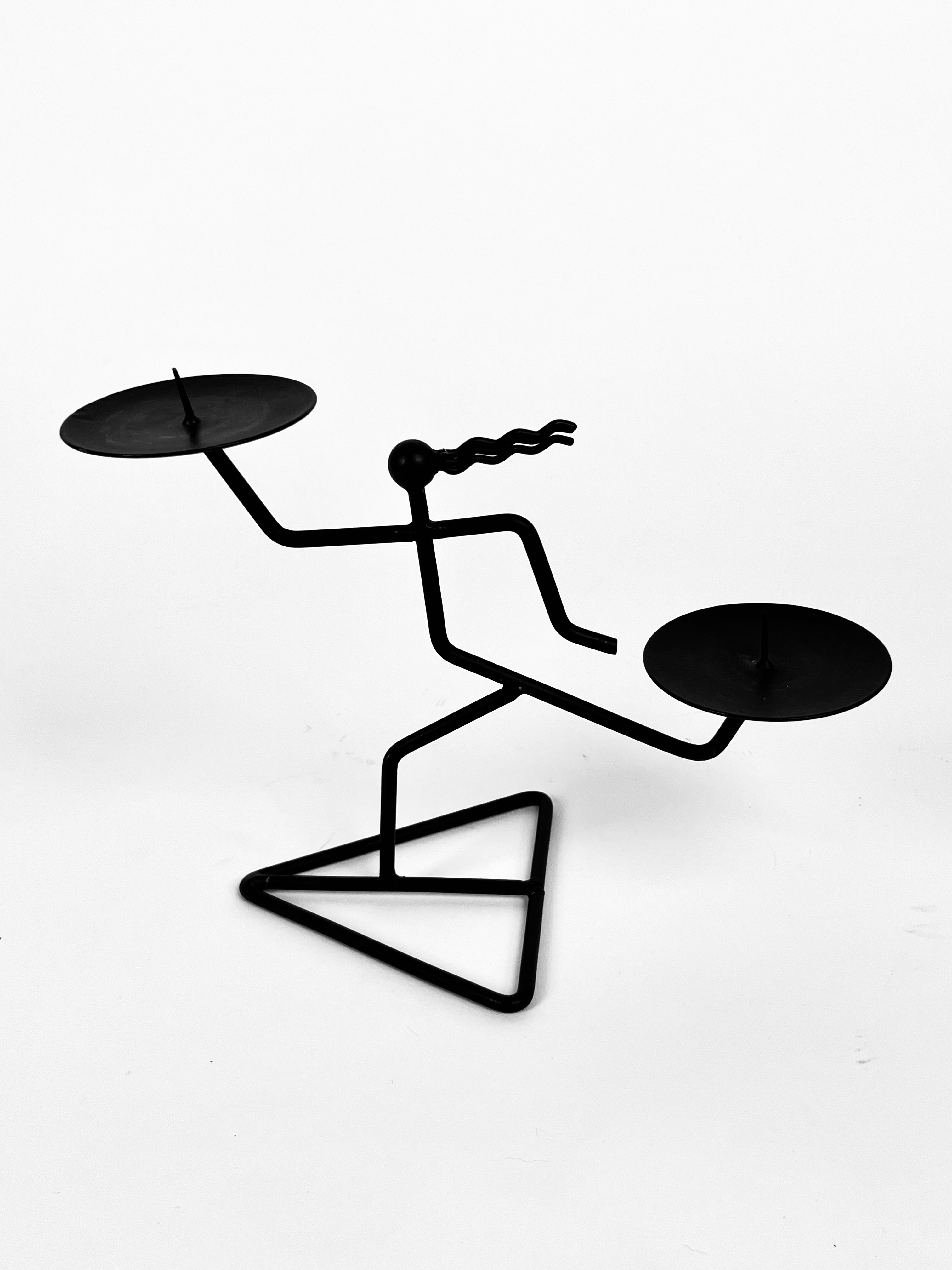 Vintage Postmodern Metal Candle Holder – Dovetail