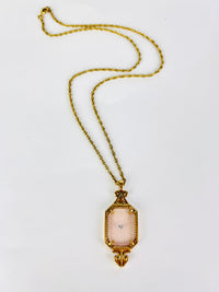 1970s Art Deco Revival Camphor Glass Necklace