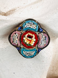Vintage 1930s Italian Millefiori Micro-Mosaic Brooch