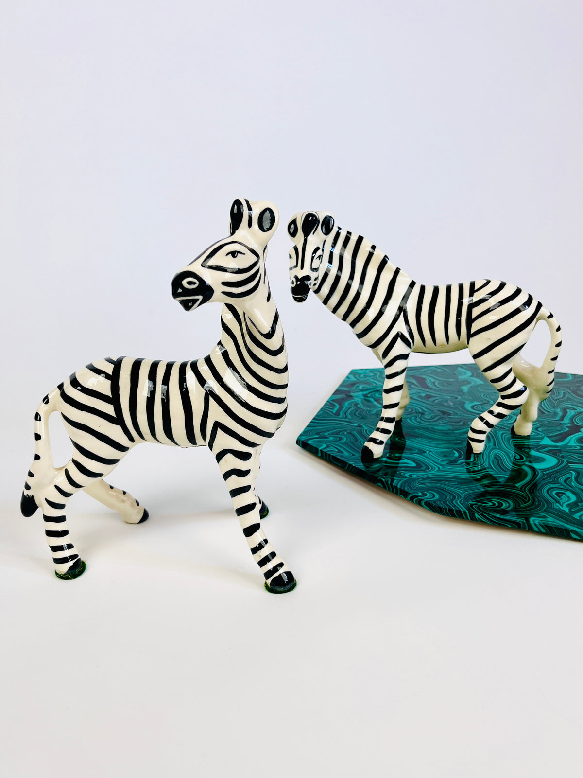 Vintage Handcrafted Ceramic Zebras by Robert Simmons