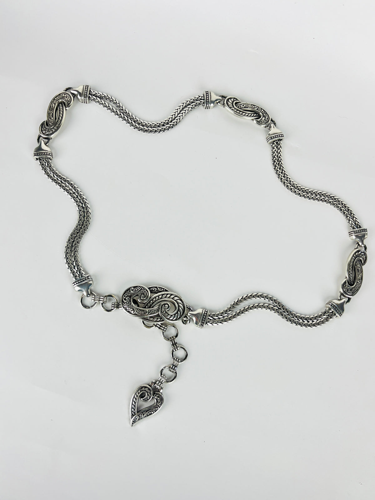 Vintage Silvertone Heart Belt
