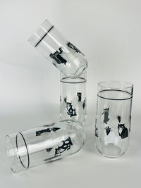 Vintage Cat Glasses, 4pc Set