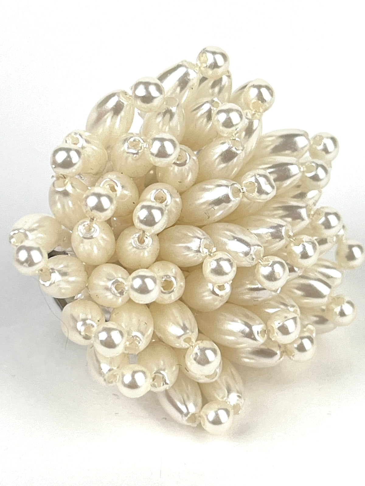 Vintage Faux Pearl Cluster Earrings