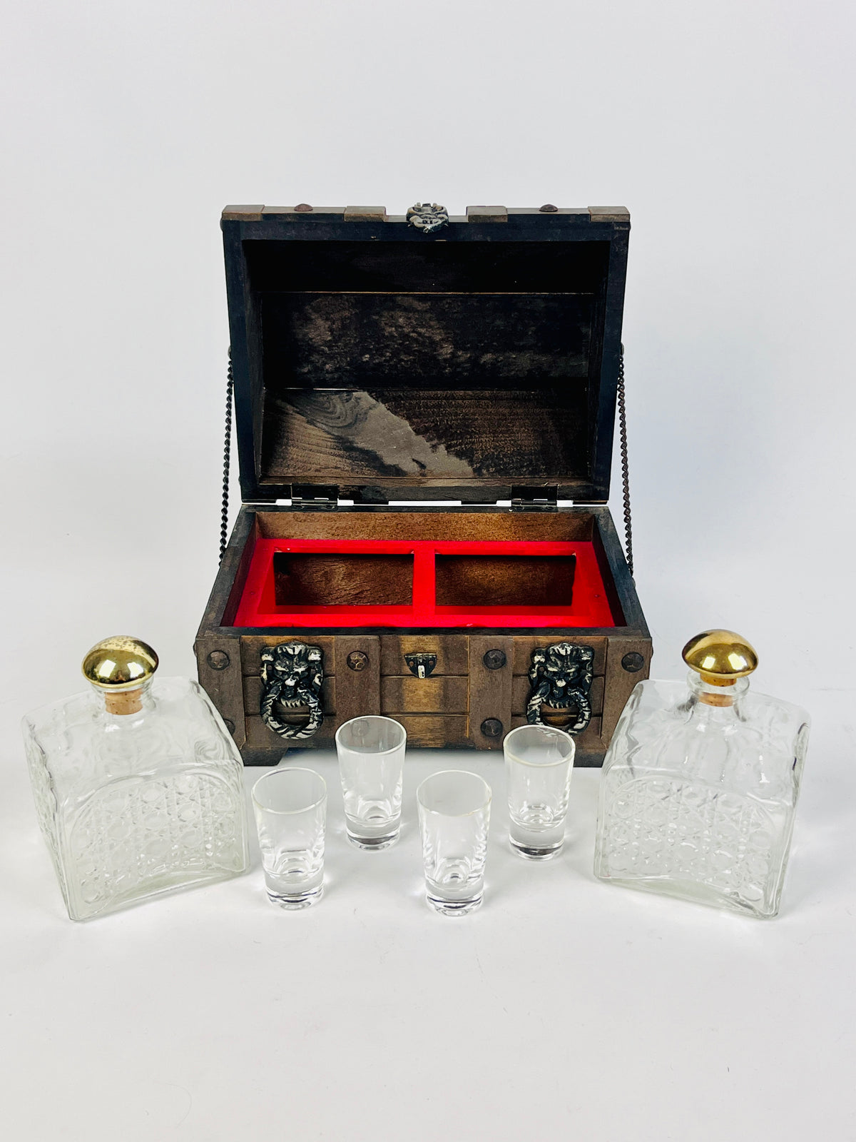 Vintage 1970s Treasure Chest Bar Set