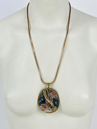 Vintage 1970s Floral Pendant Necklace