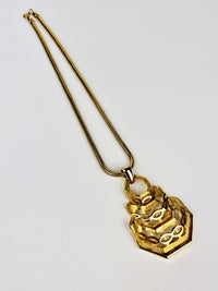 Vintage 1970s Gold Tone Pendant Necklace