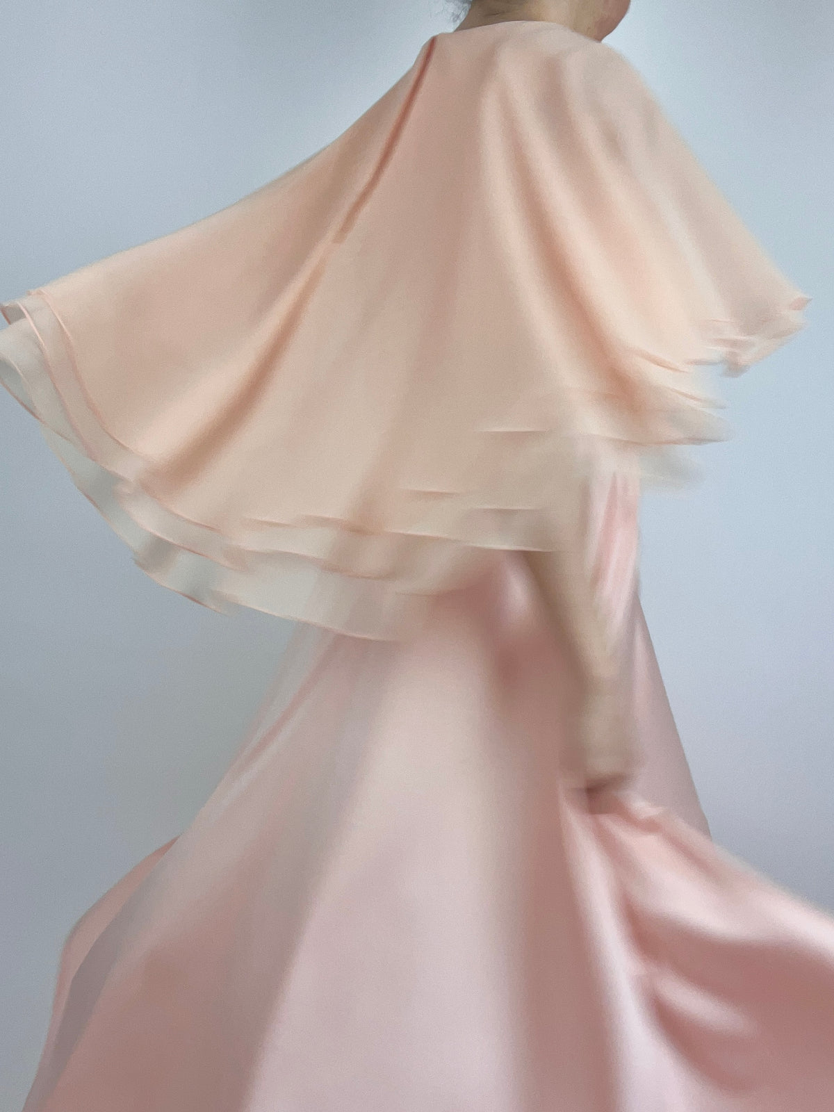 Vintage 1960s Peach Maxi Dress